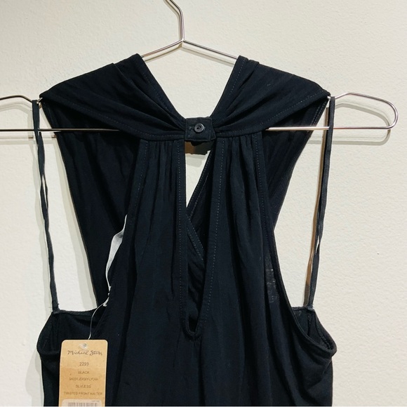 NWT Michael Stars Elegant Black Sleeveless Shirt Size OS - Picture 5 of 11